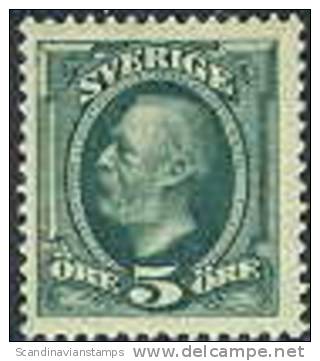 ZWEDEN 1891-03 5õre Groen Oscar II Koperdruk PF-MNH-NEUF - Neufs