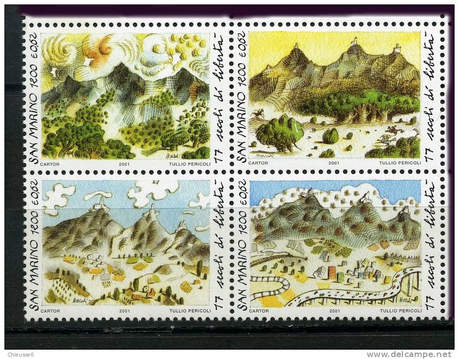 Saint Marin ** N° 1761 à 1764 Formant Bloc - 1700e Ann. De Saint Marin - Used Stamps