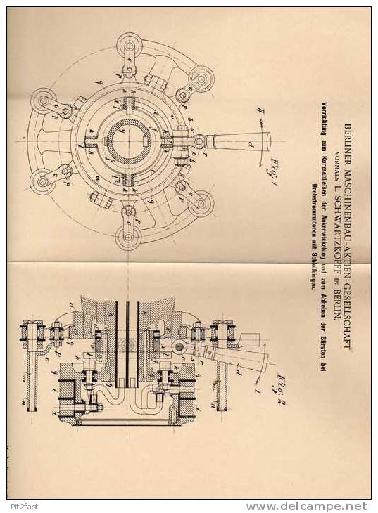 Original Patentschrift - Maschinenbau AG In Berlin , 1899 , Drehstrommotor , Elektriker !!! - Maschinen