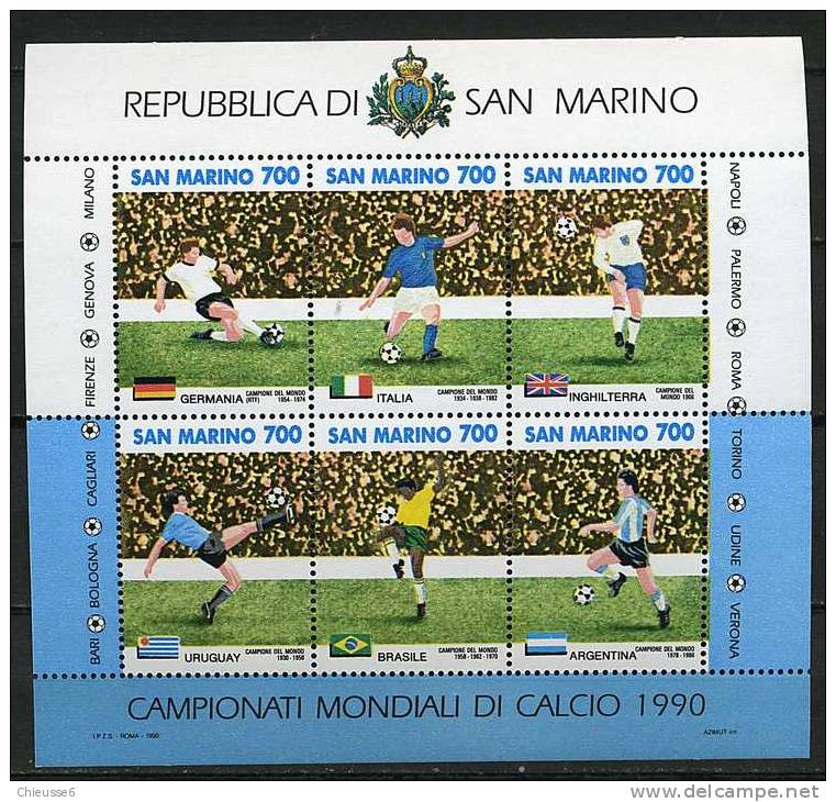 Saint Marin ** Bloc N° 16 - "Italia 90" Coupe Du Monde De Foot - Blocchi & Foglietti