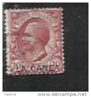 LA CANEA 1907 - 1912  ITALY OVERPRINTED SOPRASTAMPATO D' ITALIA 10 CENT. USED TIMBRATO - La Canea