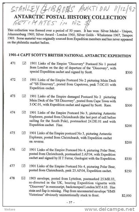 Antarctic. All Expeditions And Suveys 1901-1955 Are Documented With Many Samples Shown On 24 Pages. - Philatelie Und Postgeschichte