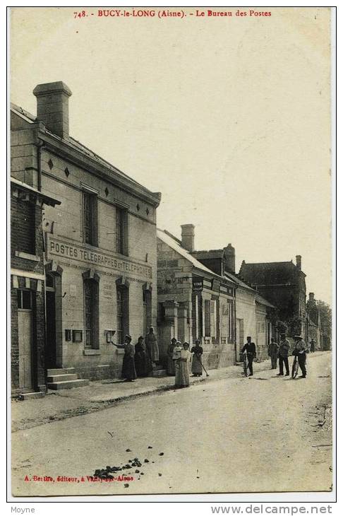12 - 4351 - Aisne -  BUCY Le LONG : Le  Bureau De Postes   En 1911 - Autres & Non Classés