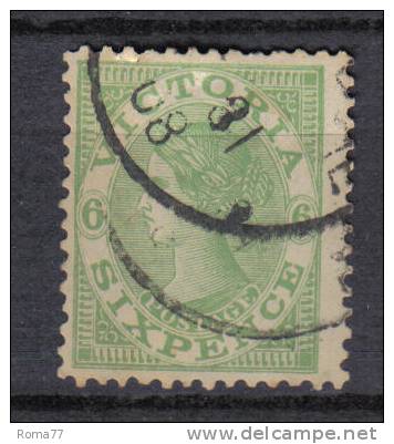 R700 - VICTORIA 1906 , Il 6 Pence N. 149 Filigrana (crown Over A) Capovolta. Dent 12x12 1/2 - Gebraucht