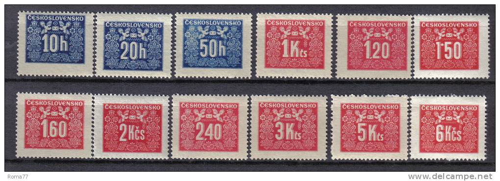 R80 - CECOSLOVACCHIA , Tasse Serie 67/78  ***  MNH - Timbres-taxe