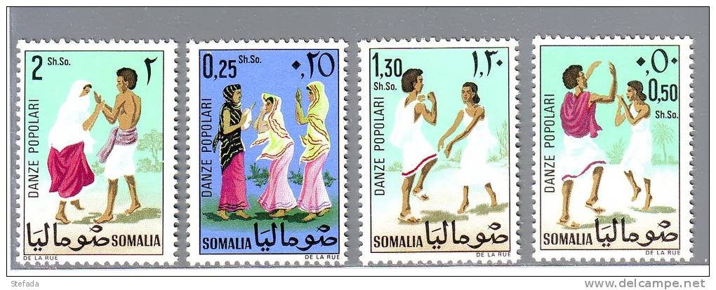 SOMALIA REPUBBLICA 1967 DANZE POPOLARI 4 Valori Completa MNH** - Somalia (1960-...)