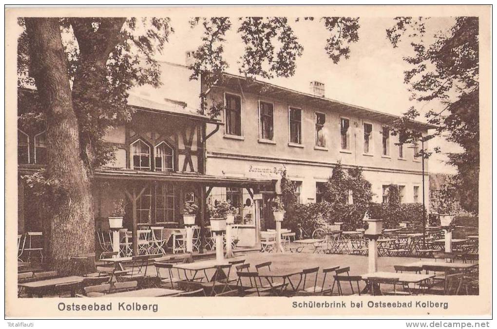 Kolberg Schülerbrink Restaurant Und Kaffee Inh Franz Trebess Kolobrzeg Ungelaufen - Pommern