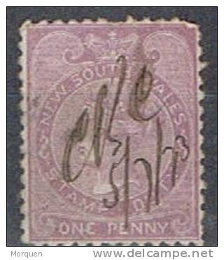 Sello New South Wales 1873, 1 P.violeta Stamp DUTY º - Gebruikt