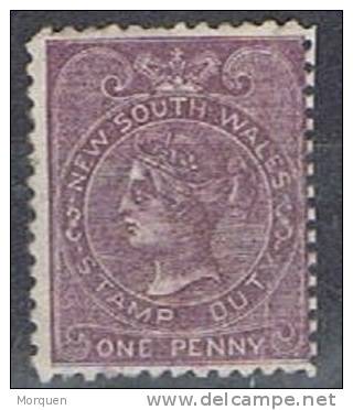 Sello New South Wales 1873, 1 P.violeta Oscuro Stamp DUTY * - Gebraucht