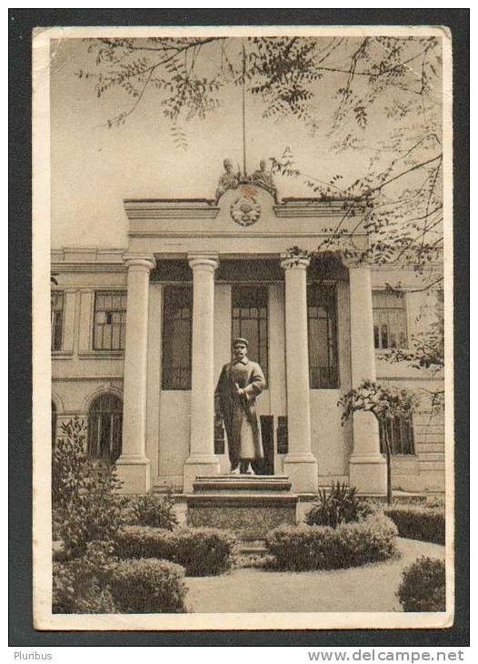 1947 USSR  RUSSIA , TURKMENISTAN, ASHGABAD, STATUE OF STALIN ,  OLD POSTCARD EDITED BY MINISTRY OF WAR - Turkmenistan