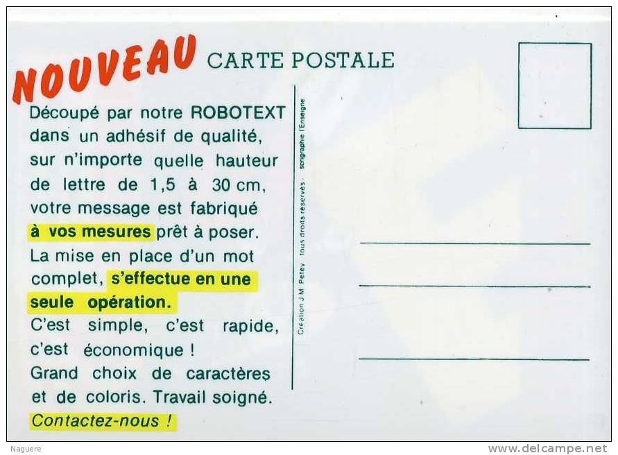 JEAN MARIE PETEY  -  ROBOTEXT  -  L ENSEIGNE A EXINCOURT  -  PUB  RECTO VERSO  -  CARTE EN PLASTIQUE - Petey