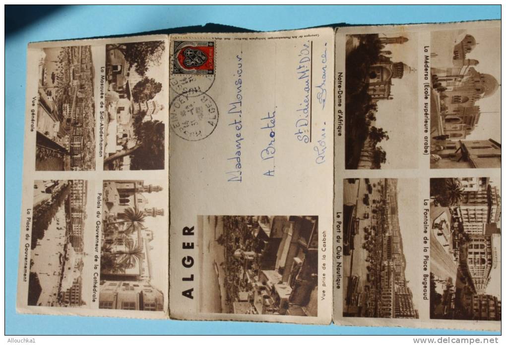 30/12/1949 Lettre De Hussein-dey Alger + Mini Cartes Postales Multi Vues Pour Saint Didier Au Mont D´or Rhone 69 - Brieven En Documenten