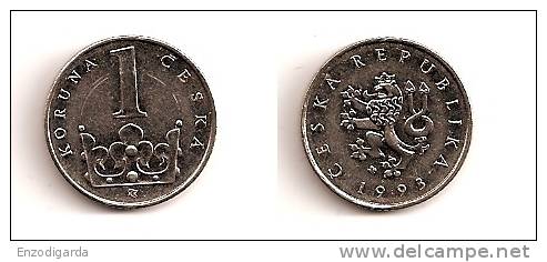 1 Koruna – République Tchèque – 1993 – Nickel Acier – Etat SUP – KM 7 - Czech Republic