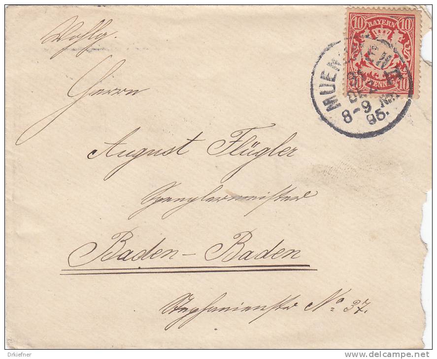 Bayern 56 B X B EF, Stempel: München 31.DEZ. 1895 - Lettres & Documents