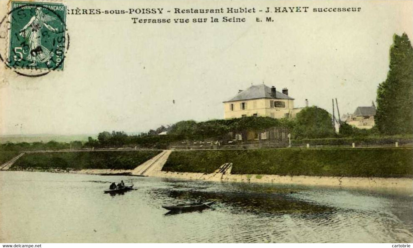 Dépt 78 - CARRIÈRES-SOUS-POISSY - Restaurant  Hublet - J. HAYET Successeur - Terrasse Vue Sur La Seine - Couleur - Carrieres Sous Poissy