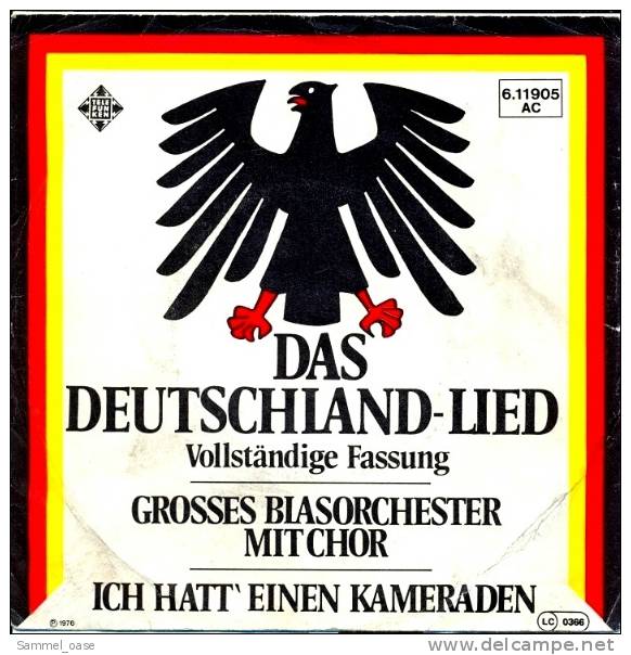 Single - Das Deutschland-Lied  , Großes Blasorchester Mit Chor  -  Vollständige Fassung - Instrumental