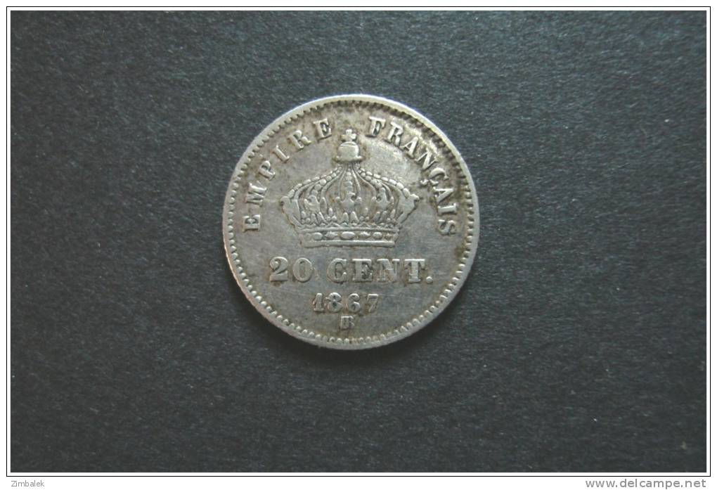 NAPOLEON III - 20cts 1867BB - 20 Centimes