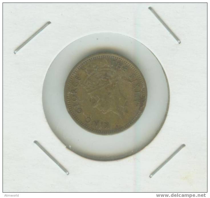 HONG KONG COIN --------   5 CENTS    -----------    1949    ------   KING - Hong Kong