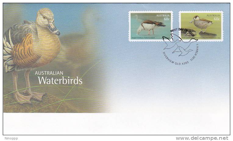 Australia 2012 Waterbirds Peel & Stick  FDC - FDC