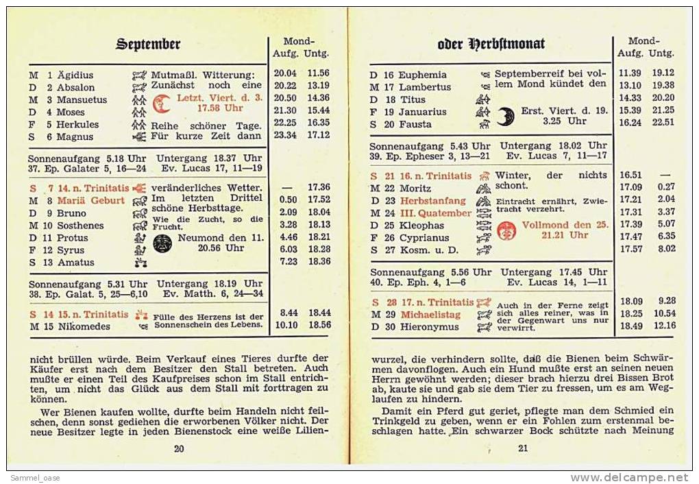 Eutiner Klenner Für Das Jahr Christi 1969 , Kalenderdarium Mit Mondauf- Und Untergangszeiten , Mondphasen - Calendars