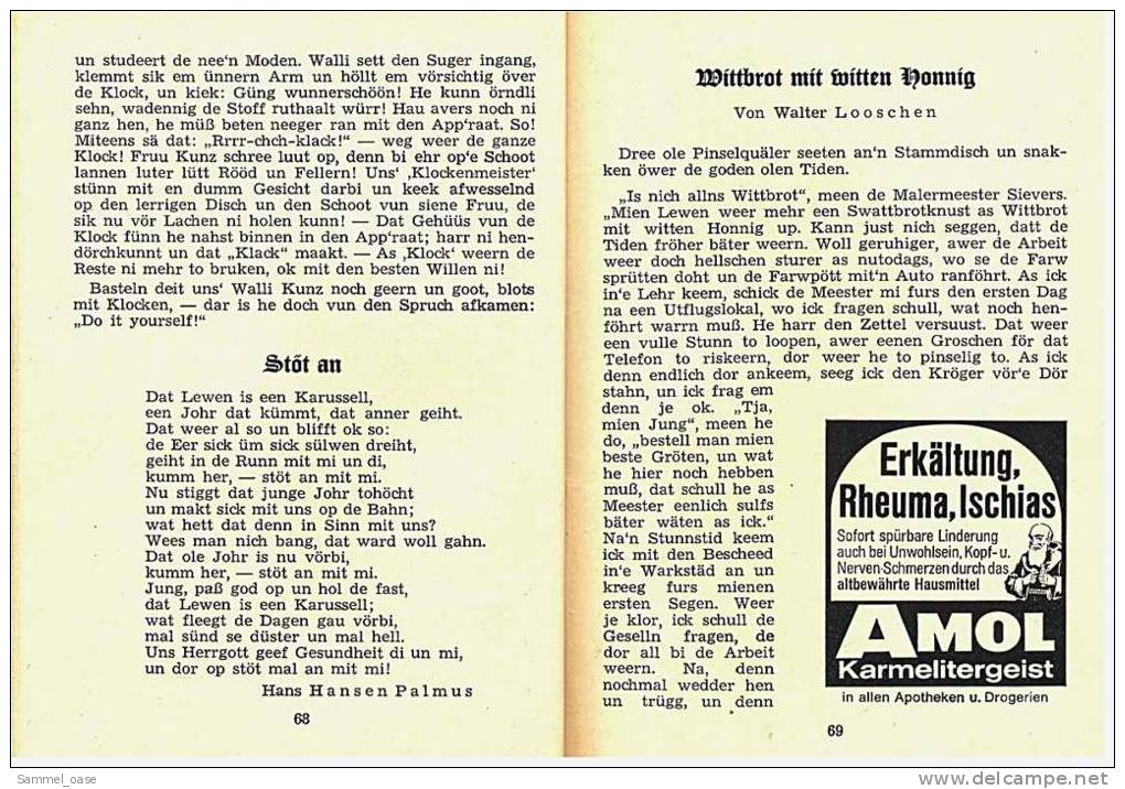 Eutiner Klenner Für Das Jahr Christi 1969 , Kalenderdarium Mit Mondauf- Und Untergangszeiten , Mondphasen - Calendriers