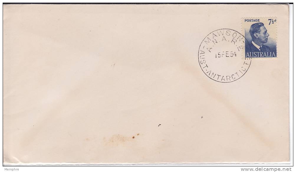 AAT 1954 Opening Of Mawson A.N.A.R.E. Base   Unaddressed Cover - Briefe U. Dokumente