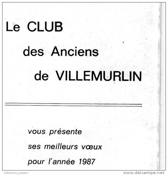 Calendrier , 4 Volets , Le Club Des Anciens De VILLEMURLIN , 1987 , Fleurs , ZOMERO , 2 Scans - Kleinformat : 1981-90