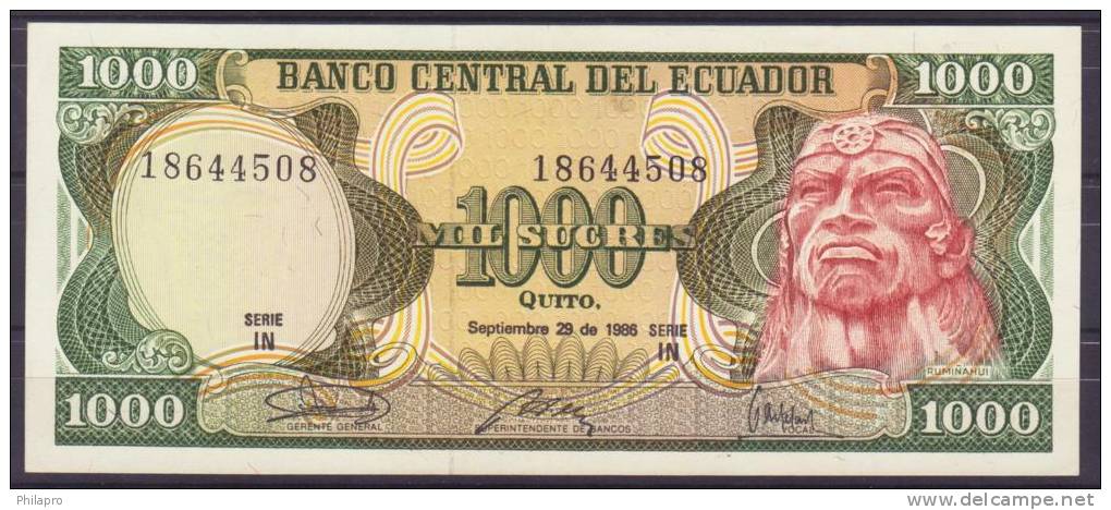 EQUATEUR  1000 SUCRES  1986   UNC   Réf 519 - Ecuador