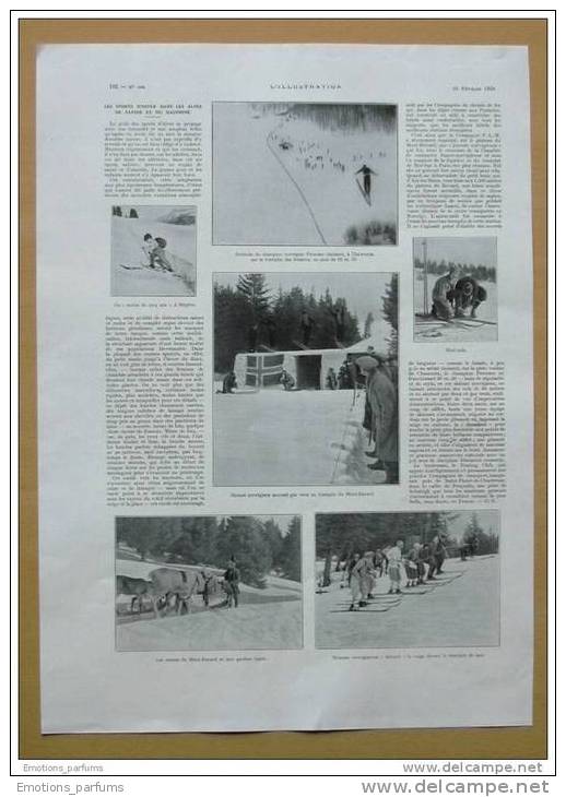 Pub Papier 1929 Photo  Les Sports D´ Hiver Alpes De Haute Savoie Dauphiné Chamonix Mont Revard Megeve Ski Skieur - Advertising