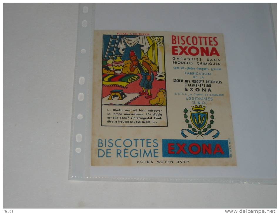 BUVARD BISCOTTES EXONA DEVINETTES 6 Aladin - Biscotti