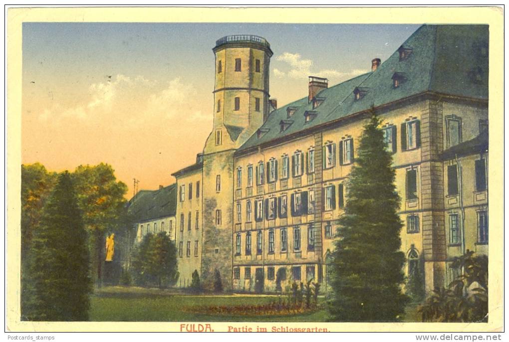 Fulda, Partie Im Schlossgarten, Feldpost-AK 1917 - Fulda