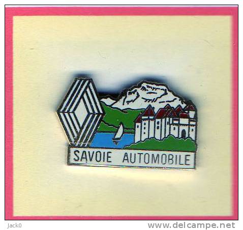 Pin´s  Doré  Automobiles  Renault  SAVOIE  AUTOMOBILES - Renault