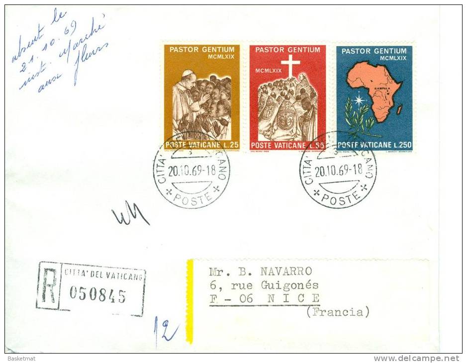 VATICAN ENV  RECOMMANDEE  20/10/1969 - Covers & Documents