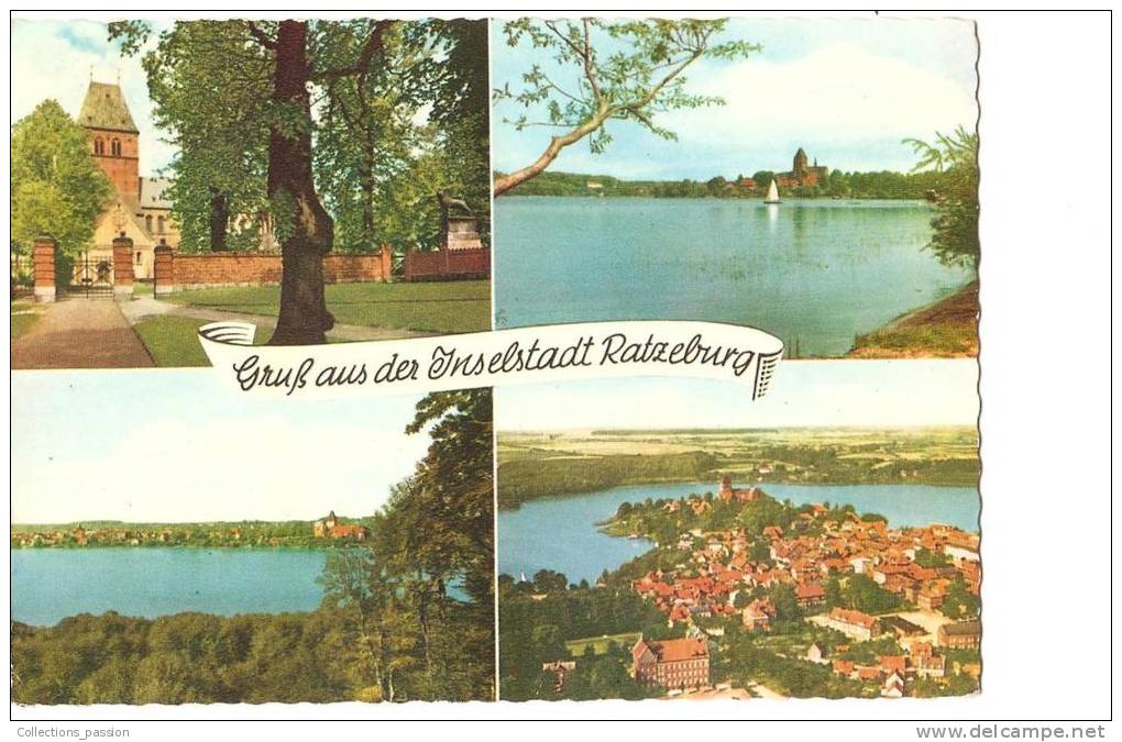 CP, Allemagne, Ratzeburg, Grub Aus Der Inselstadt, 4 Vues, 1962, Voyagée - Ratzeburg
