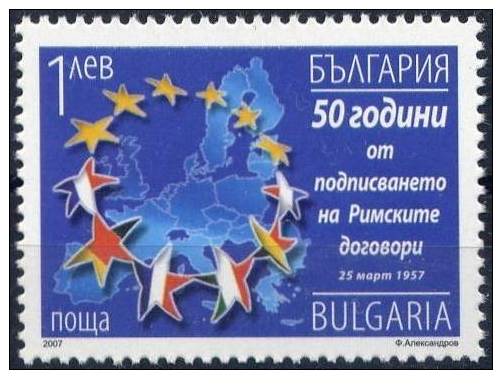 BULGARIA \ BULGARIE / BULGARIEN  - 2007 - 50 An. De La Fondation Du European Union - 1v** - Nuovi