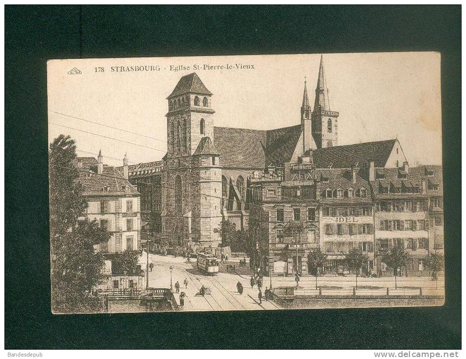 Strasbourg (67) - Eglise De St Pierre Le Vieux ( Au Dos Publicité Brasserie Du Pêcheur CAP 178 Deux Scans) - Strasbourg