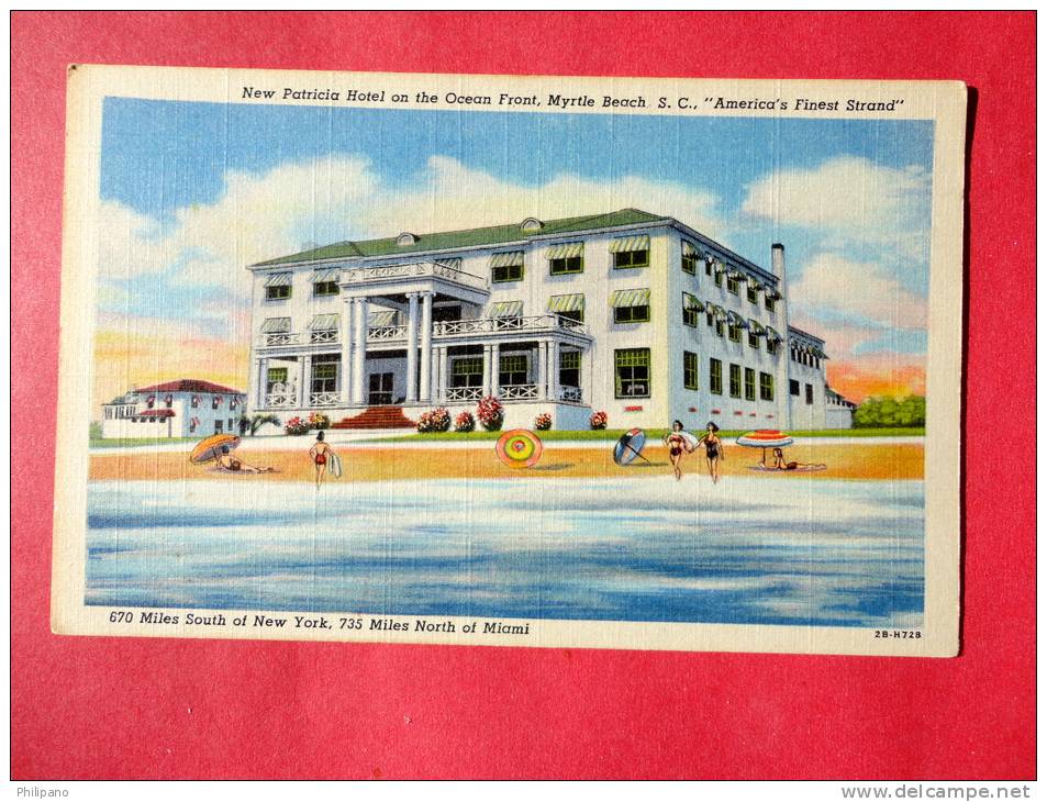 South Carolina > Myrtle Beach  New Patricia Hotel O Ocean Front  Linen   ---  Ref 457 - Myrtle Beach