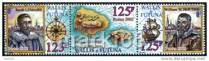 Wallis & Futuna - 2002 - Discovery Of Horn Island, 386th Anniversary - Mint Stamp Set - Unused Stamps