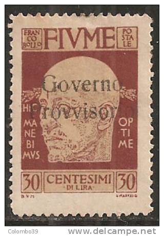 Fiume - Gov. Provvisorio - 30c. * - Fiume & Kupa