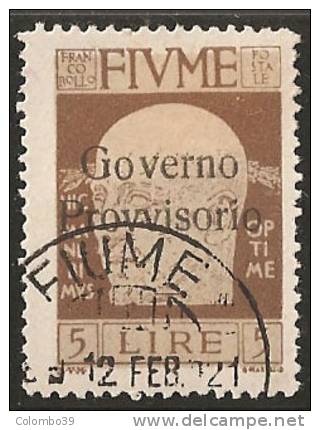 Fiume - Gov. Provvisorio - 5 Lire Usato - 1 Dente Arrotondato - Fiume & Kupa