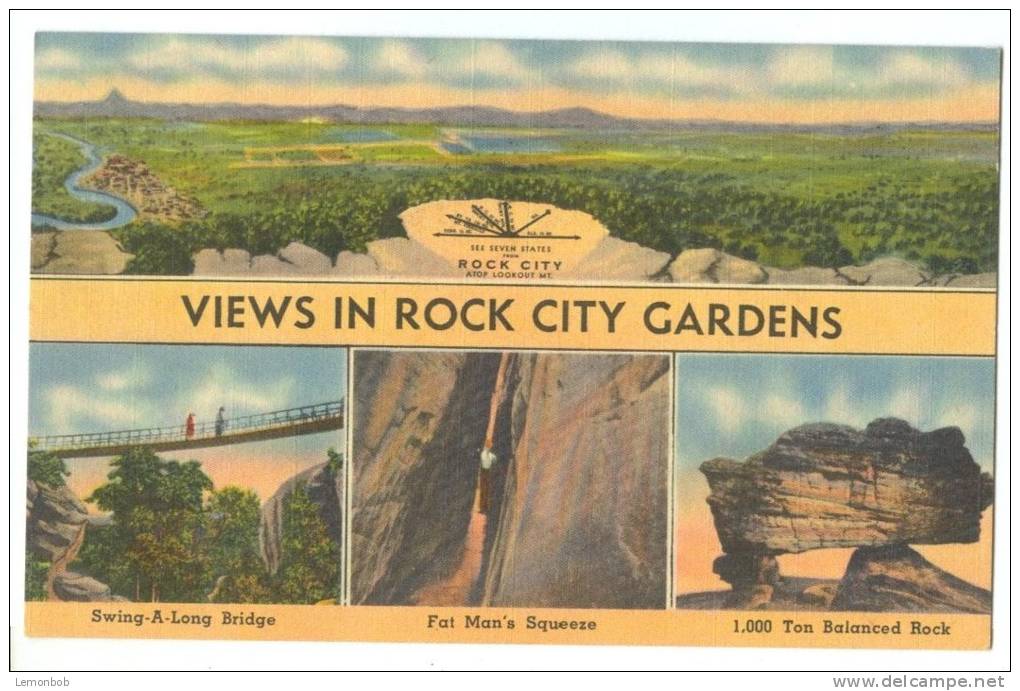 USA, Views In Rock City Gardens, Atop Lookout Mt. Unused Postcard [P8289] - Chattanooga