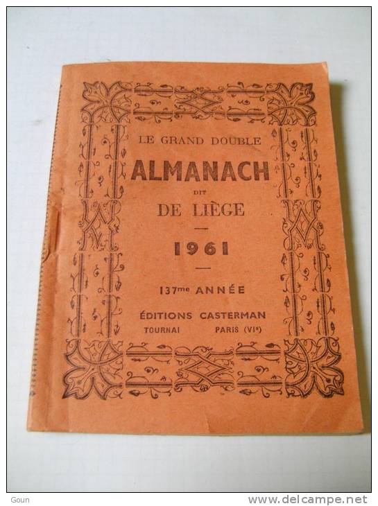 A Le Grand Double Almanach De Liège 19561 - Autres & Non Classés