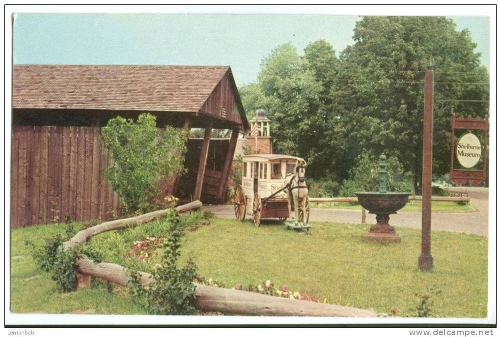 USA, Milk Wagon, Covered Bridge, Entrance To The Shelburne Museum, Vermont, Unused Postcard [P8293] - Andere & Zonder Classificatie