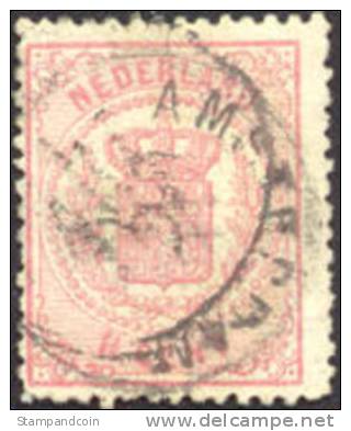 Netherlands #20 Used 1-1/2c Rose Coat Of Arms From 1869 - Gebraucht