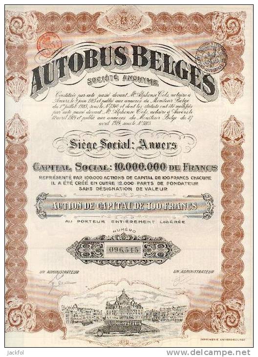 AUTOBUS BELGES  - 1924 - Cars