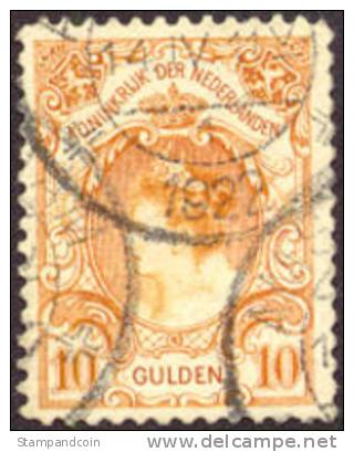 Netherlands #86 XF Scarce Used 10g Queen Wilhelmina From 1905 - Oblitérés