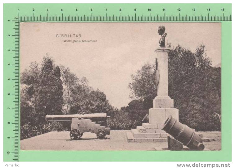 Gibraltar Vintage ( Wellington´s Monument ) Postcard Post Card Gun Carte Postale - Gibraltar