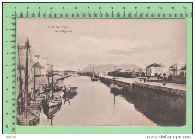 Gibraltar Vintage ( Algacira View ) Postcard Post Card Boat People Carte Postale - Gibraltar