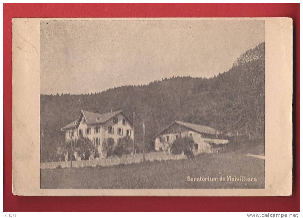 X0723 Sanatorium De Malvilliers, District De Cernier.Val De Ruz.Cachet 1919,Carte-Photo,petit Pli Angle Inf. Droit - Cernier