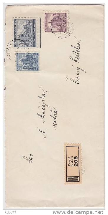 1941 Bohemia &amp; Moravia Registered Cover, Letter. Praha 6. (D03086) - Lettres & Documents